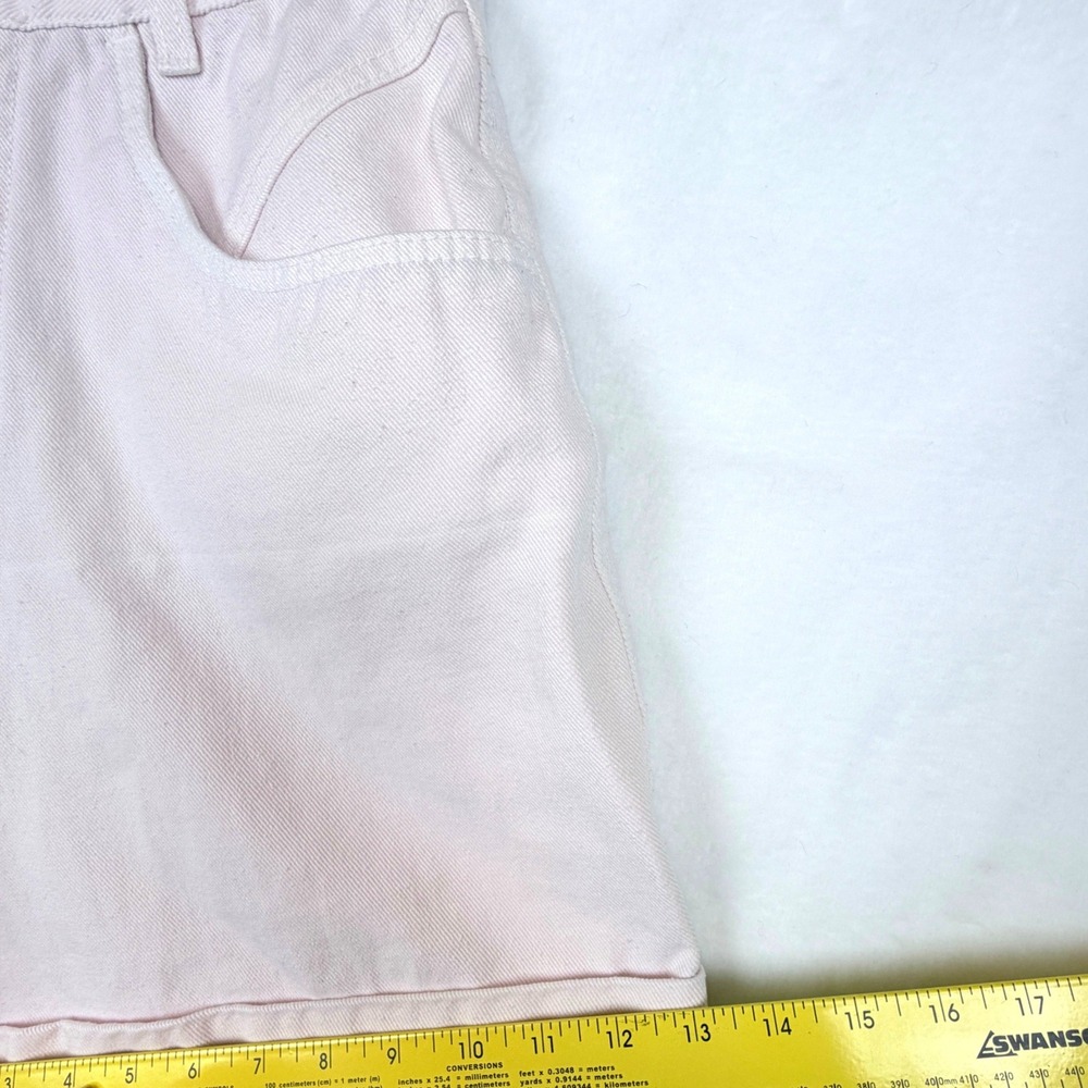 Bill Blass 12 Blush Pink High Rise Cuffed Mom Vintage 90s Designer Denim Shorts - Picture 11 of 13
